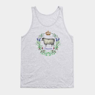 Cotswolds Sheep Lavender Wreath British Cottagecore Tank Top